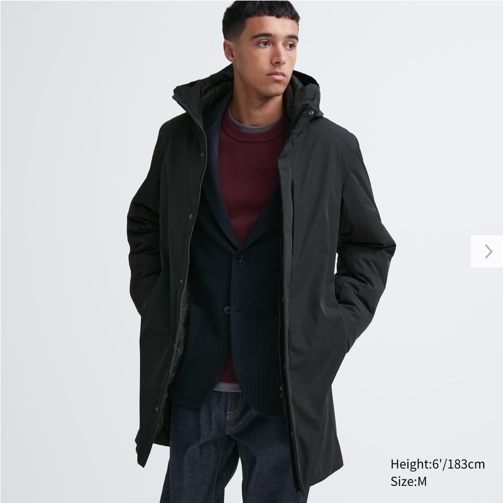 Men’s black raincoat jacket windbreaker uniqlo